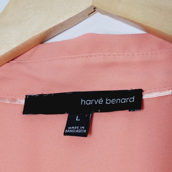 Harve Benard Women's Orange Coral Blend Sleeveless Button Down Shirt Size Large - Picture 7 of 11